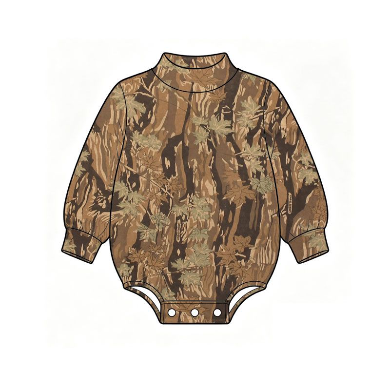( Moq 5 )  Preorder Baby Boys Long Sleeves Leaves Bubble Romper Clothes