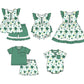 Baby Boy Girl Short Sleeves St. Patrick's Day Leaf Heart Sibling Matching Dress Romper Blue Clothes Set Moq 5 Each style