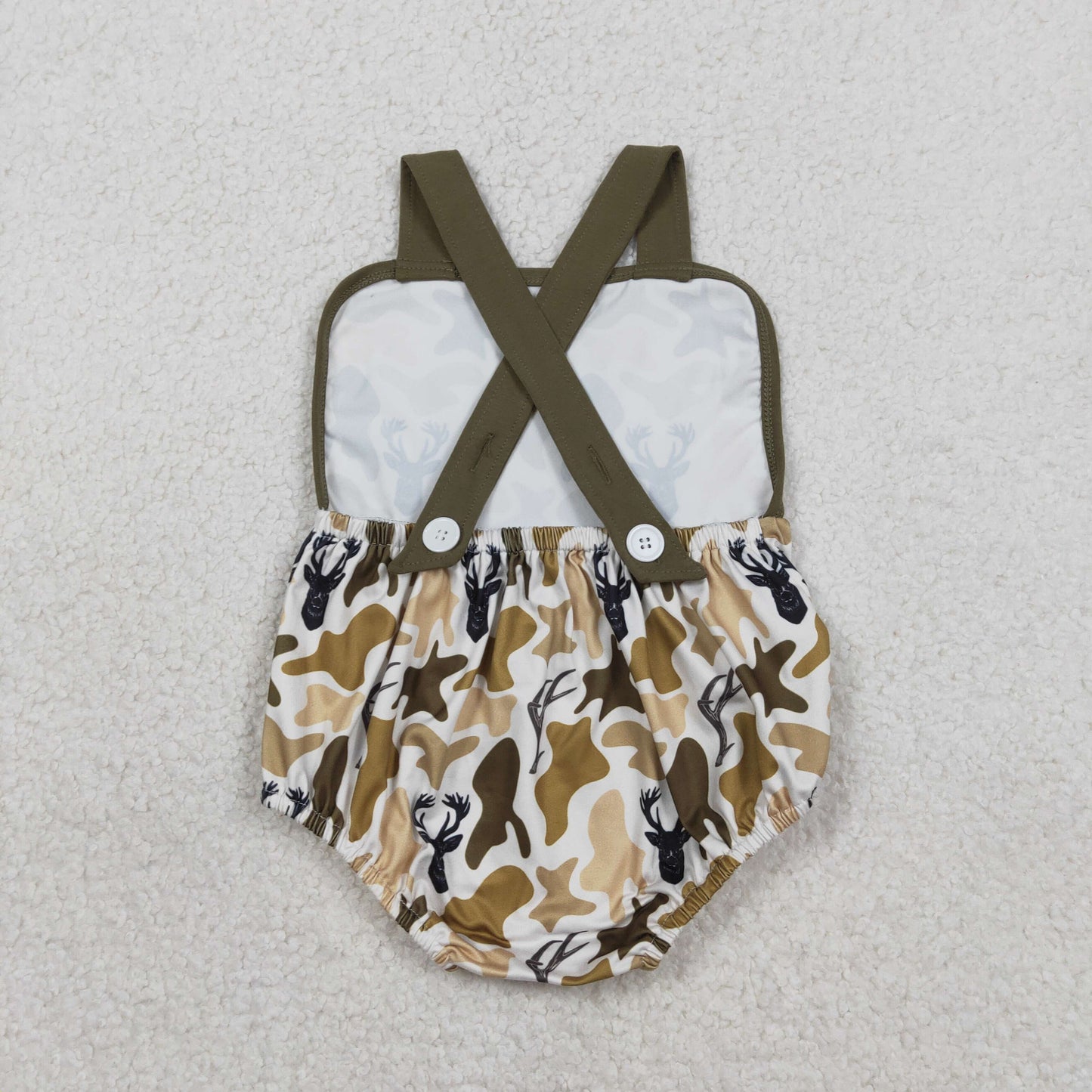Baby Boys Kids Short Sleeves Shirt Deer Camo Pockets Shorts Clothes Set RTS