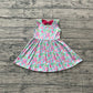 Baby Girls Kids Sleeveless Pink Flower Knee Length Dress RTS