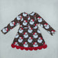 Baby Girls Kids Long Sleeves Christmas Santa Leopard Bows Scallop Dress Yoga Active Clothes RTS