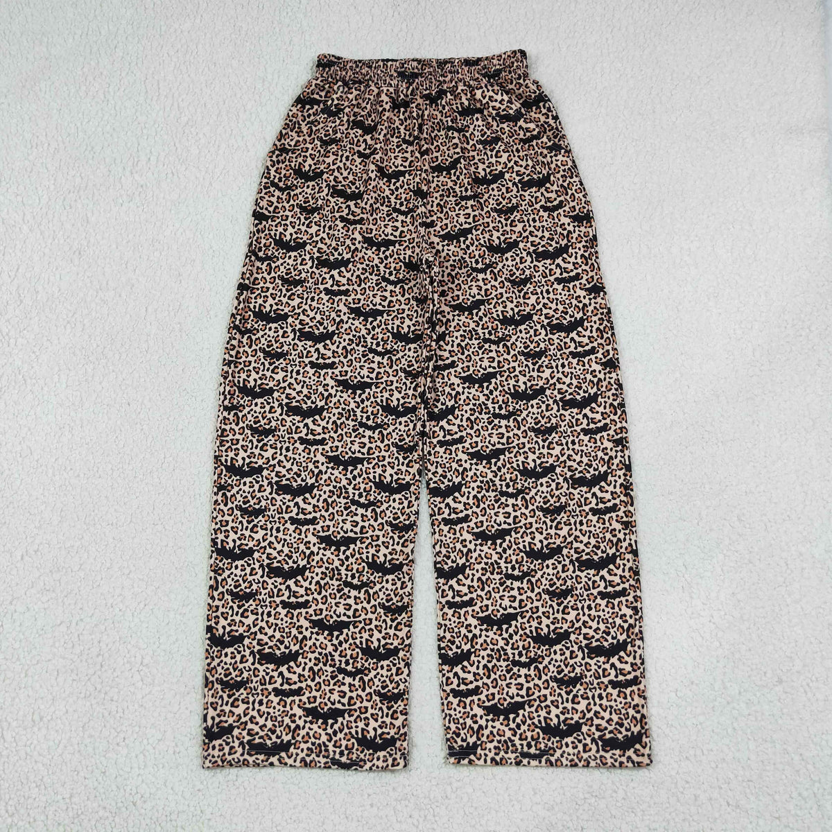 Sibling Baby Girls Adult Woman Halloween Bats Bows Leopard Pockets Mommy and Me Pants Bottoms Clothes