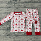 Girls Kids Long Sleeves Soldier Bows Shirt Pants Christmas Pajamas Clothes Set RTS