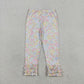 Sibling Baby Girls Kids Long Sleeves Embroidery Bow Shirts Floral Ruffle Pants Sets RTS