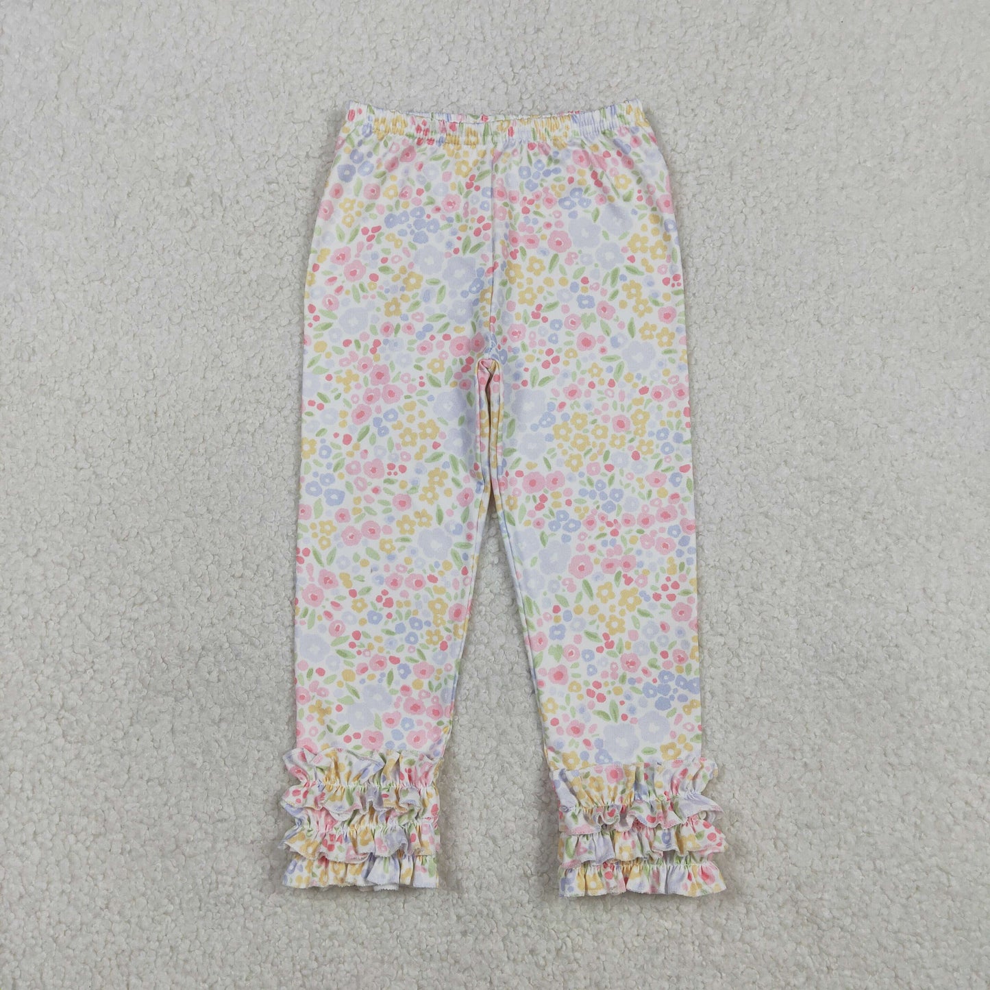 Sibling Baby Girls Kids Long Sleeves Embroidery Bow Shirts Floral Ruffle Pants Sets RTS