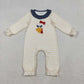 Sibling Baby Girl Long Sleeves Embroidery turkey Bow Stripes Thanksgiving Fall Romper Set RTS
