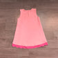 ( No moq ) Preorder Baby Girls Kids Sleeveless Scalloped Zipper Pink Dress Yoga Active Clothes