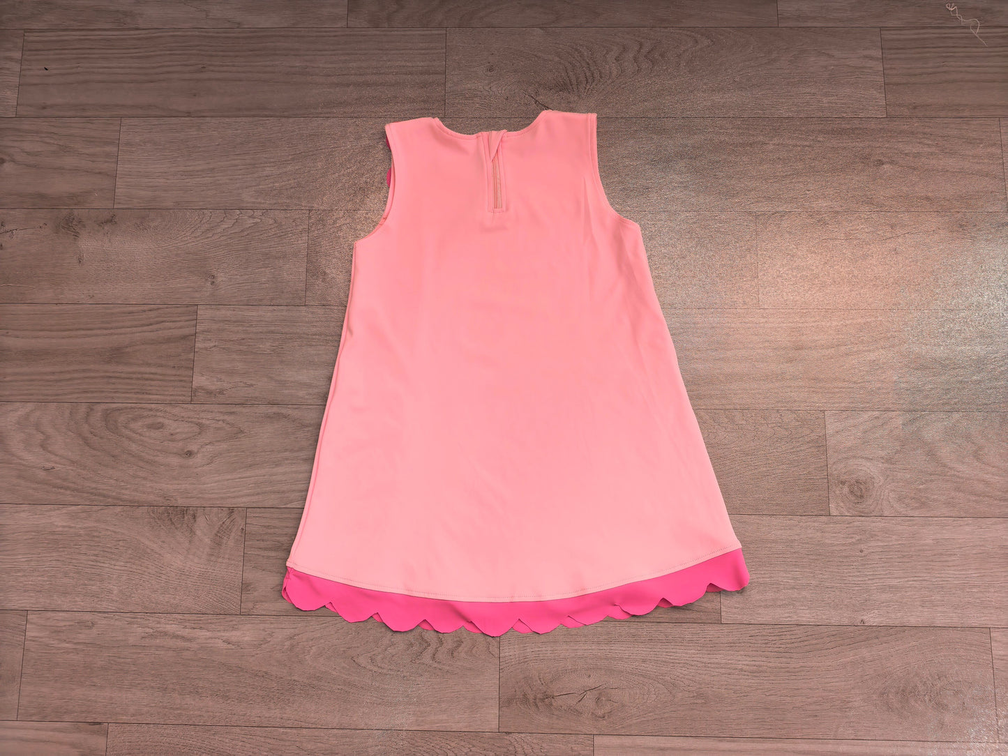 ( No moq ) Preorder Baby Girls Kids Sleeveless Scalloped Zipper Pink Dress Yoga Active Clothes