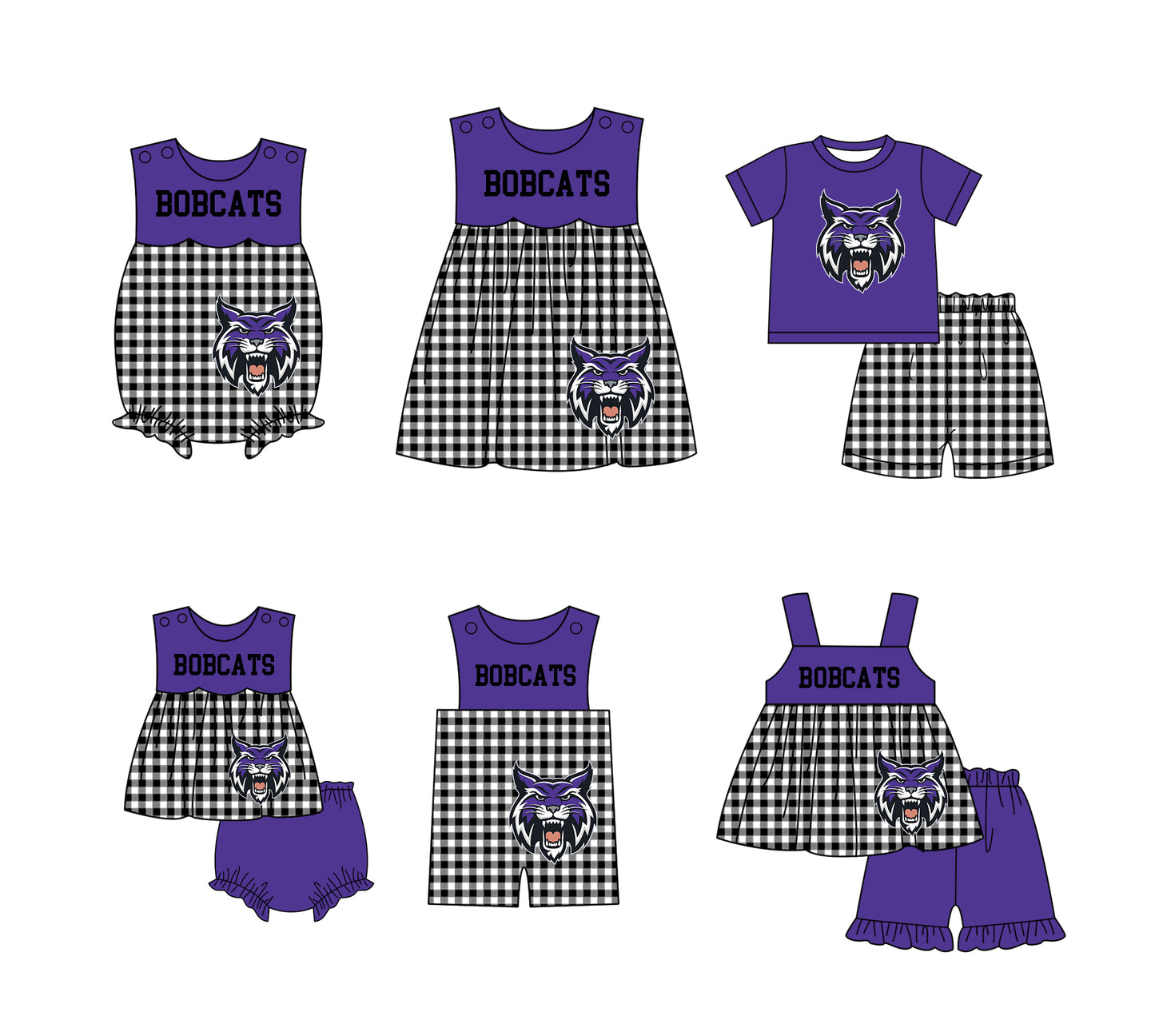 ( Moq 5 Each Style ) Baby Boys Girls Kids Plaid Team Sibling Blue Rompers Dress Sets