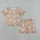 Baby Girls Kids Short Sleeves Goose Flower Shirt Shorts Summer Clothes Set RTS