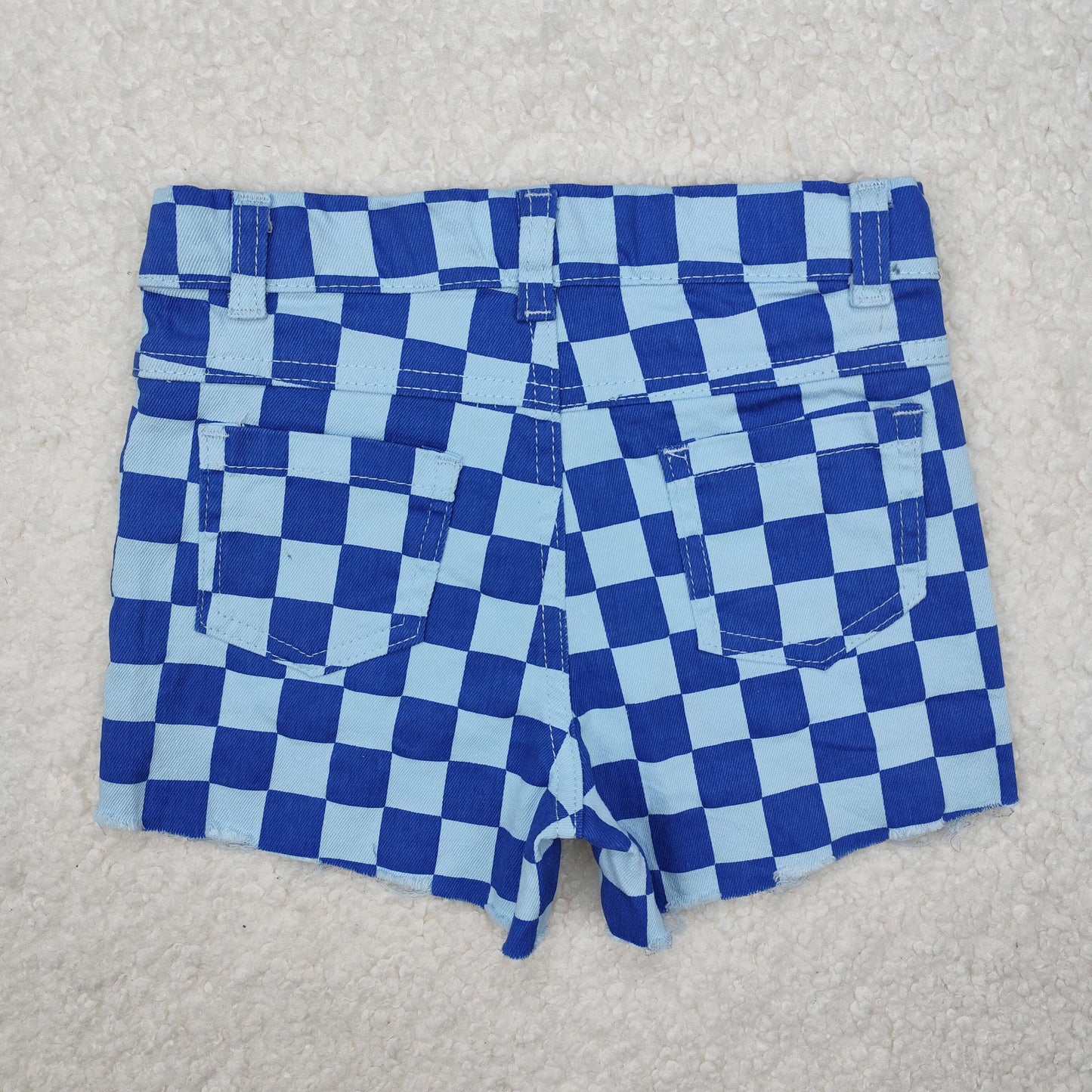 Baby Boy Blue Checked Denim Shorts