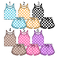 Baby Girl Straps Colorful Checked Shorts Sibling Set ( Moq 5 Each Style ) 2.28