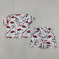 Sibling Baby Girls Kids Short Sleeves Bows Shirts Pockets Shorts Team Sets Scallop Clothes RTS