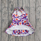 Baby Girls Kids Straps Purple Orange Leopard Team Yoga Active Shorts Knee Length Dress RTS