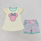 Baby Boy Girl Toddler Short Sleeves Shirt Shorts Set Sibling Cartoon Clothes RTS