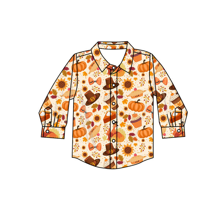 Pre-order Baby Girl Thanksgiving Pumpkin Pie Shirt Tops