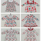 Sibling Baby Girls Green Red Bows Long Sleeves Christmas Knee Length Dresses