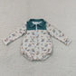 Baby Boys Infant Long Sleeves Ducks Zipper Bubble Romper Green Clothes RTS