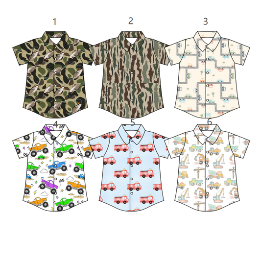 ( Moq 5 Each Style ) Sibling Baby Boys Kids Short Sleeves Buttons Shirts Tops