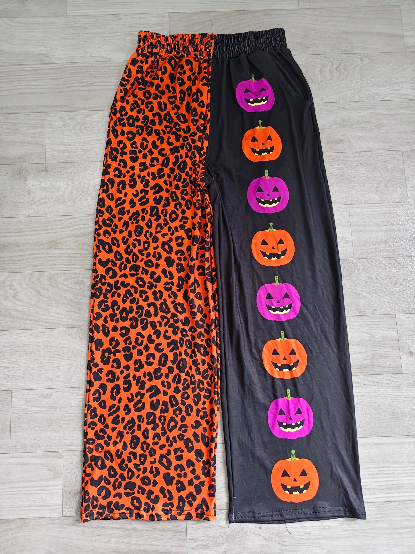 ( No moq ) Preorder Adult Women Halloween Pumpkins Leopard Pants Bottoms Clothes
