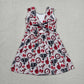 Baby Girls Kids Sleeveless Elephant Bows Team Yoga Active Shorts Dress RTS
