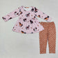 Baby Girl Long Sleeves Horse Ruffle Tunic Legging Clothes Set