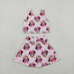 Baby Girls Kids Sleeveless Flower Cartoon Tops Shorts Skirt Yoga Active Set RTS