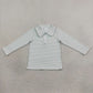 Baby Boy Kids Long Sleeves Green Stripes Zipper Pullover Shirt Clothes RTS
