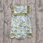 ( No moq ) Preorder Baby Girls Ducks Camo Green Ruffle One-piece Swimsuit