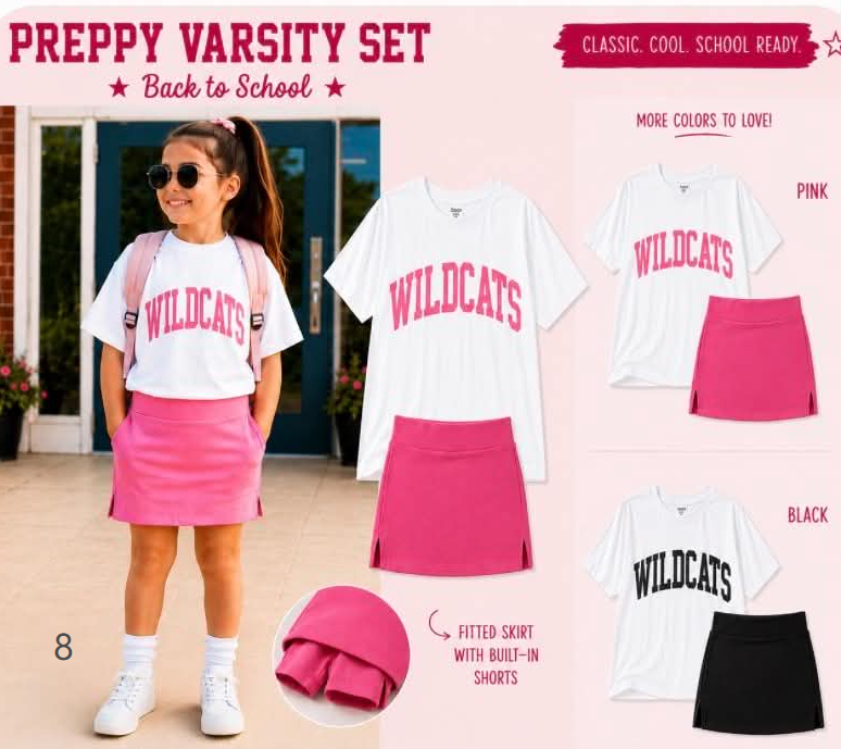 ( Moq 5 Each style ) Custom Girls Kids Short Sleeves Shirts Skirt Shorts Sets 6.19