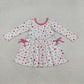 Baby Girls Long Sleeves Hearts Pockets Valentine Knee Length Dress RTS