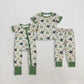 Sibling Baby Boys Kids Short Sleeves Ducks Hunting Green Zipper Romper Set Pajamas Clothes RTS
