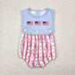 Baby Boy Sleeveless Flags Stripes Stars 4th Of July Romper RTS