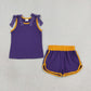 Baby Girls Kids Dots Bows Shirt Shorts Purple Set Summer Clothes RTS