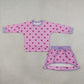 Sibling Baby Girls Kids Long Sleeves Dots Shirts Skirts Shorts Sets Clothes RTS