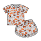 ( Moq 5 )  Custom Baby Girls Kids Bows Tops Shorts Set Clothes 7.15