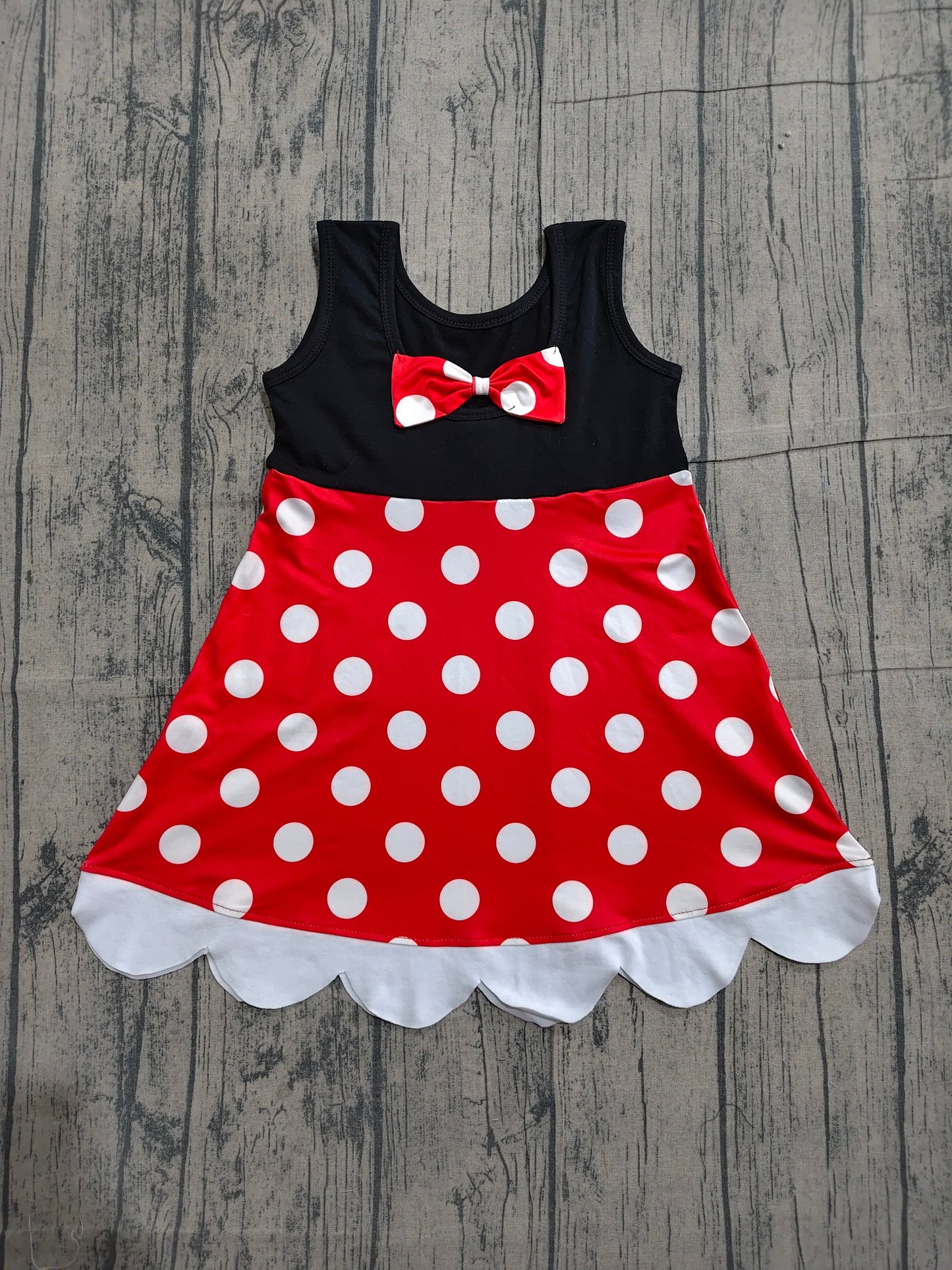 ( No moq ) Preorder Baby Girls Kids Sleeveless Dots Knee Length Dress