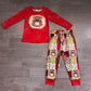 Baby Boy Kids Long Sleeves Cowboy Christmas Red Shirt Pockets Pants Set Clothes RTS