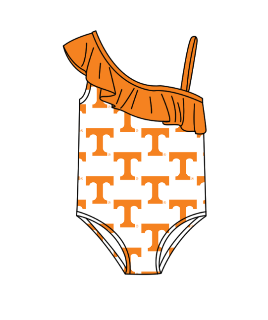 ( Moq 5 Each Style ) Baby Boys Girls Orange Stripes Sibling Team Sets Swimsuits Clothes