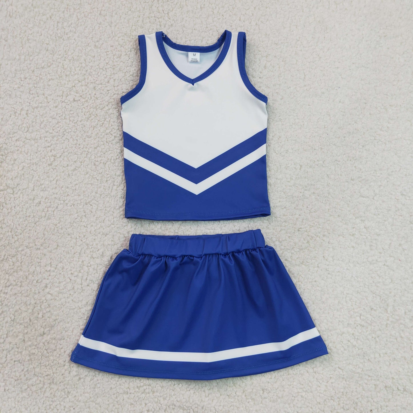 Baby Girls Kids Sleeveless Tops Skirt Shorts Set Yoga Team Blue Clothes RTS