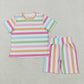 Baby Girl Short Sleeves Colorful Stripes Shirt Pajamas Shorts Set RTS