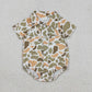 Baby Boys Short Sleeves Orange Green Camo Pockets Buttons Romper RTS