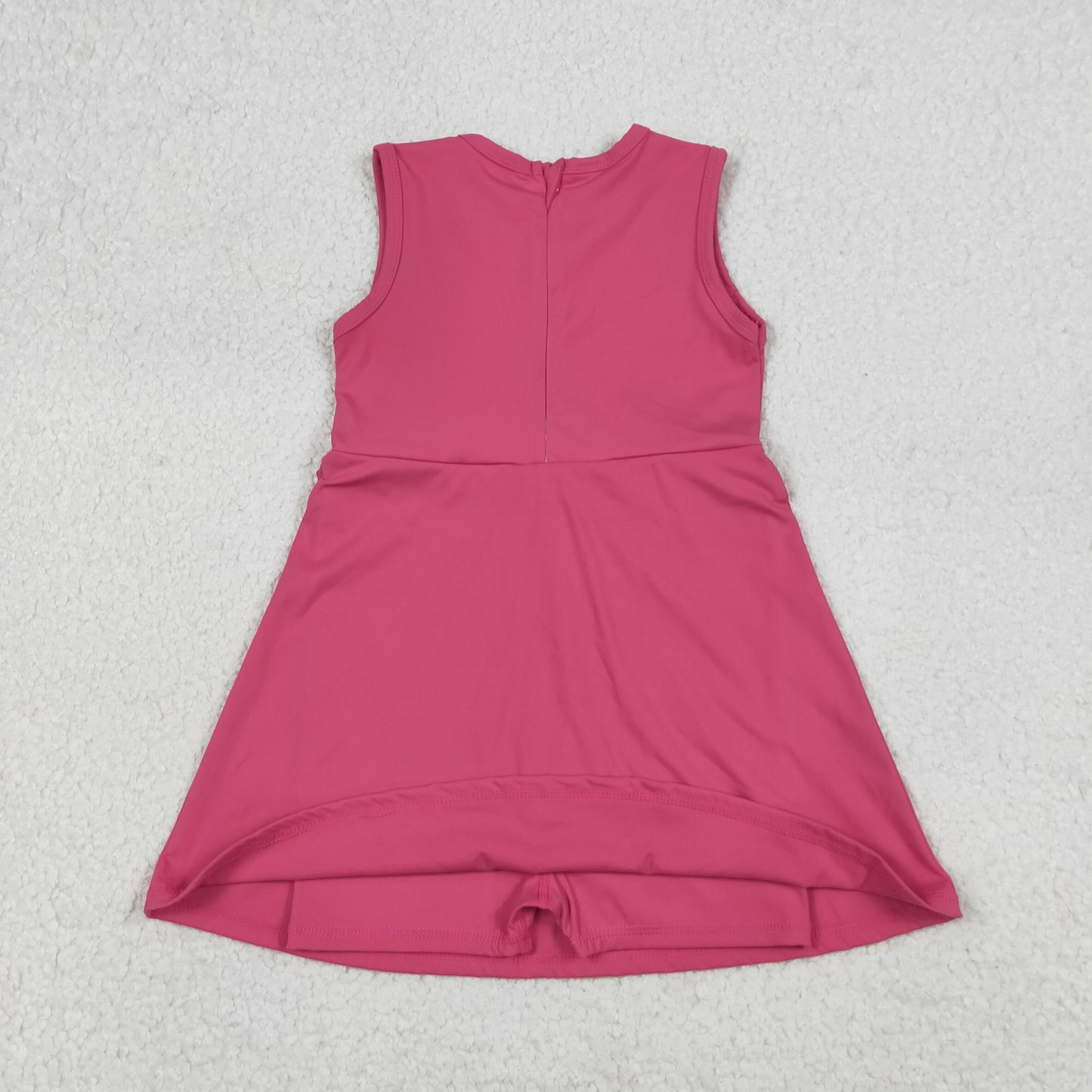 Baby Girls Kids Pink Sleeveless Ruffle Yoga Shorts Knee Length Dress RTS
