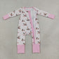 Baby Kids Infant Long Sleeves Ducks Pink Stripes Zipper Footie Sleeper Romper Clothes RTS