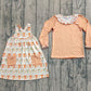 Baby Girl Long Sleeves Stripes Shirt Sleeveless Pockets Bows Dress Set RTS