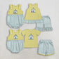 Sibling Baby Boys Girls Embroidery Cross Jesus Green Plaid Easter Rompers Sets RTS