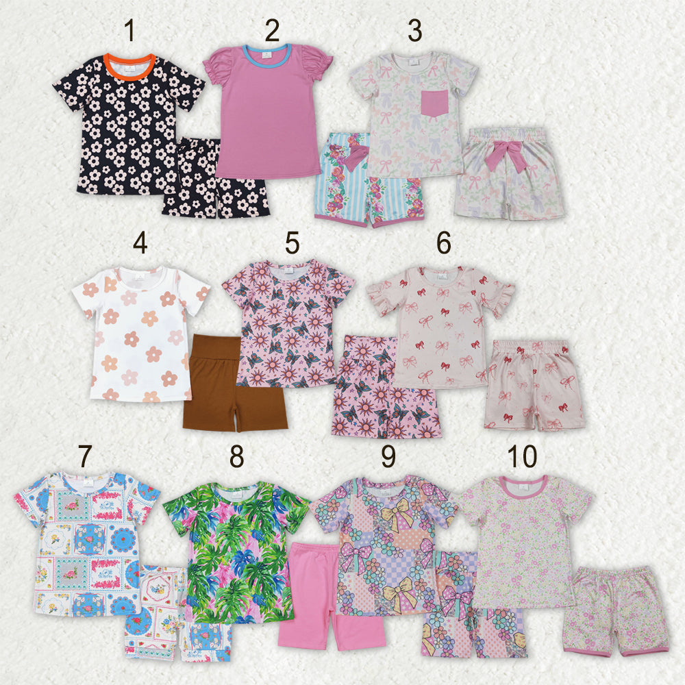 Sibling Baby Girls Kids Short Sleeves Shirts Shorts Summer Sets Clothes RTS
