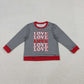 Kids Toddler Long Sleeves Stripes Love Valentine's Day Shirt RTS