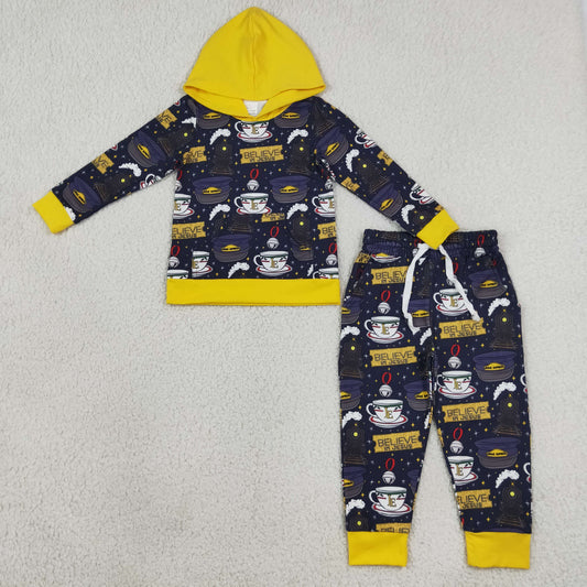 Baby Boys Kids Cups Hoodie Pullover Pockets Pants Christmas Set Clothes RTS