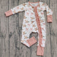 Baby Girl Long Sleeves Ducks Pink Bows Zipper Pajamas Romper RTS
